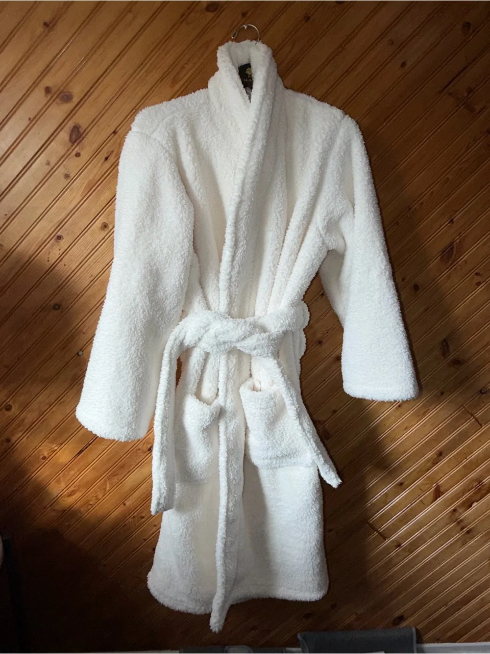 New cozy comfort pottery barn Plush Cream Bathrobe - large